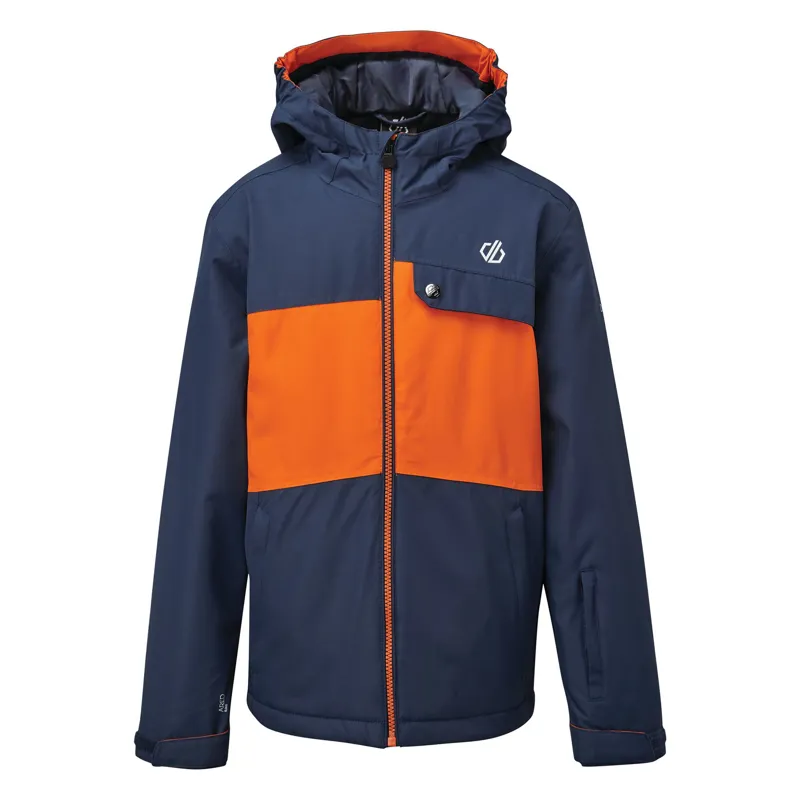 Dare2b Enigmatic Junior Ski Jacket in Dark Denim Blaze Orange